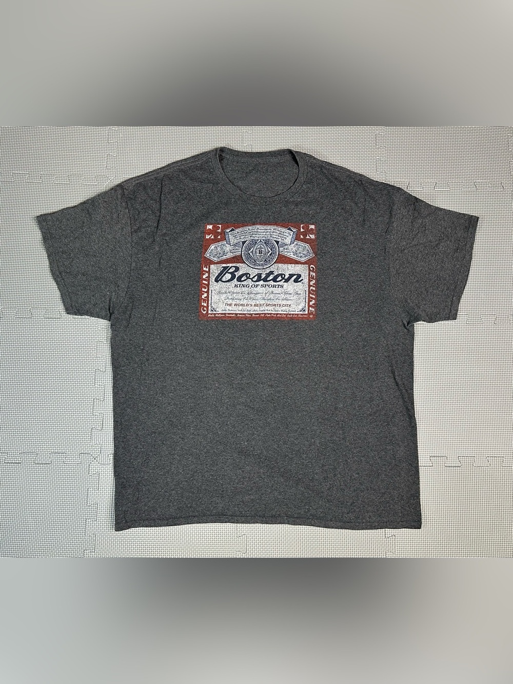 Vtg T-shirt Boston King Of Sports Budweiser Lager Beer Logo Distressed